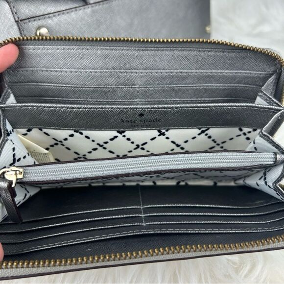 🍓 kate spade metallic silver with wallet set 🍓 - Picture 4 of 5